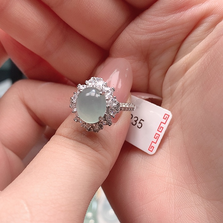 翡翠挂件银S925镶嵌