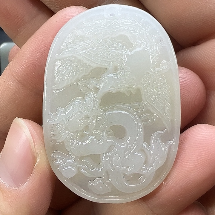 和田玉龙凤牌未镶嵌