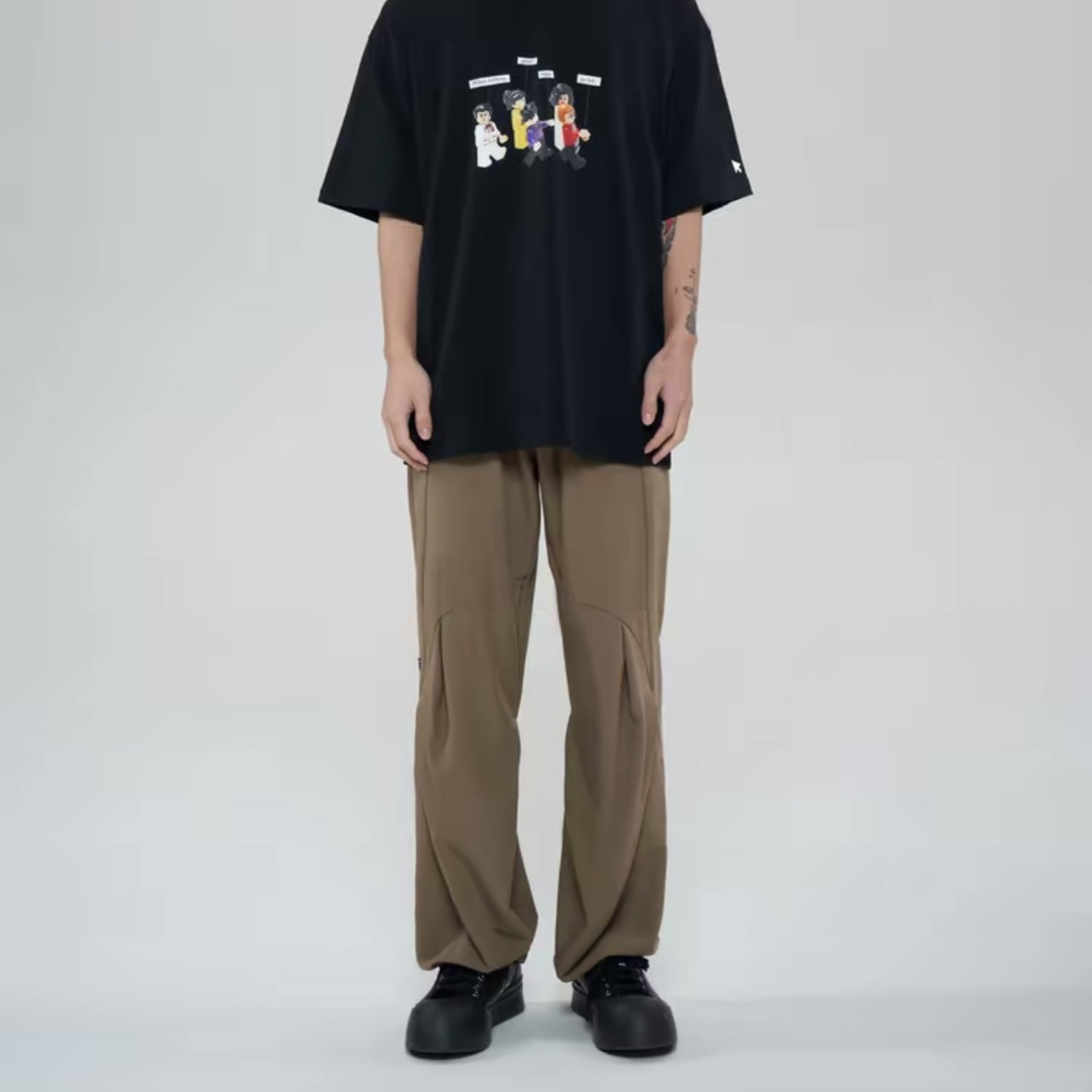 【FAX】立体褶皱结构分割弧线垂感西装裤 男女同款2308-G7-14