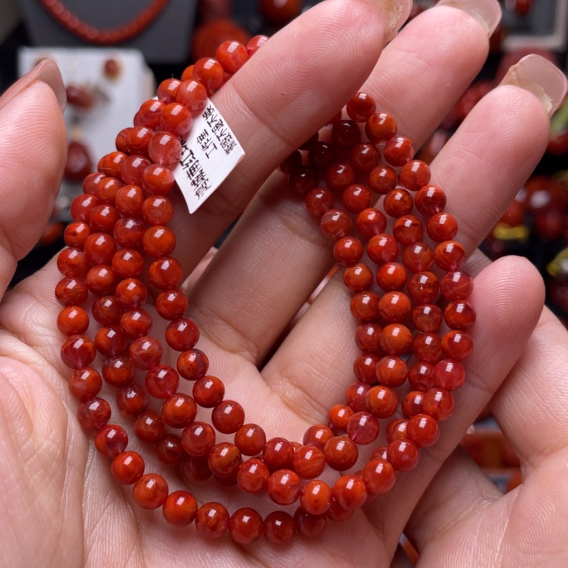 【闪购商品】南红玛瑙火焰纹多圈未镶嵌北*_