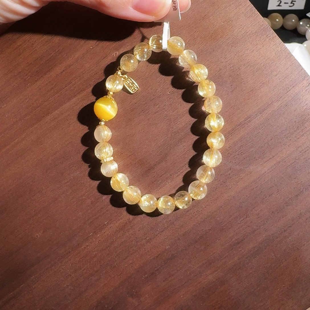 银S925镶嵌手串水晶包***～天然水晶手串喵喵7+