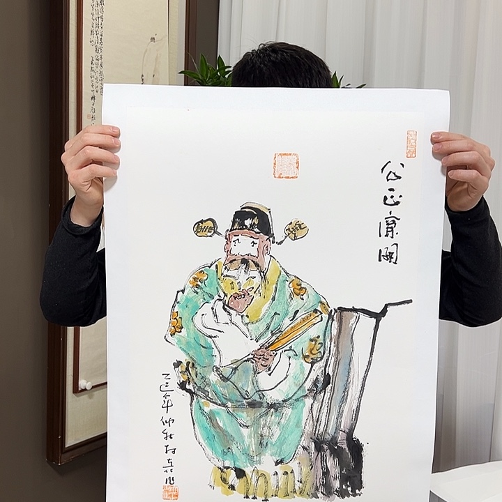 楚***文国画林立仁   手绘原创