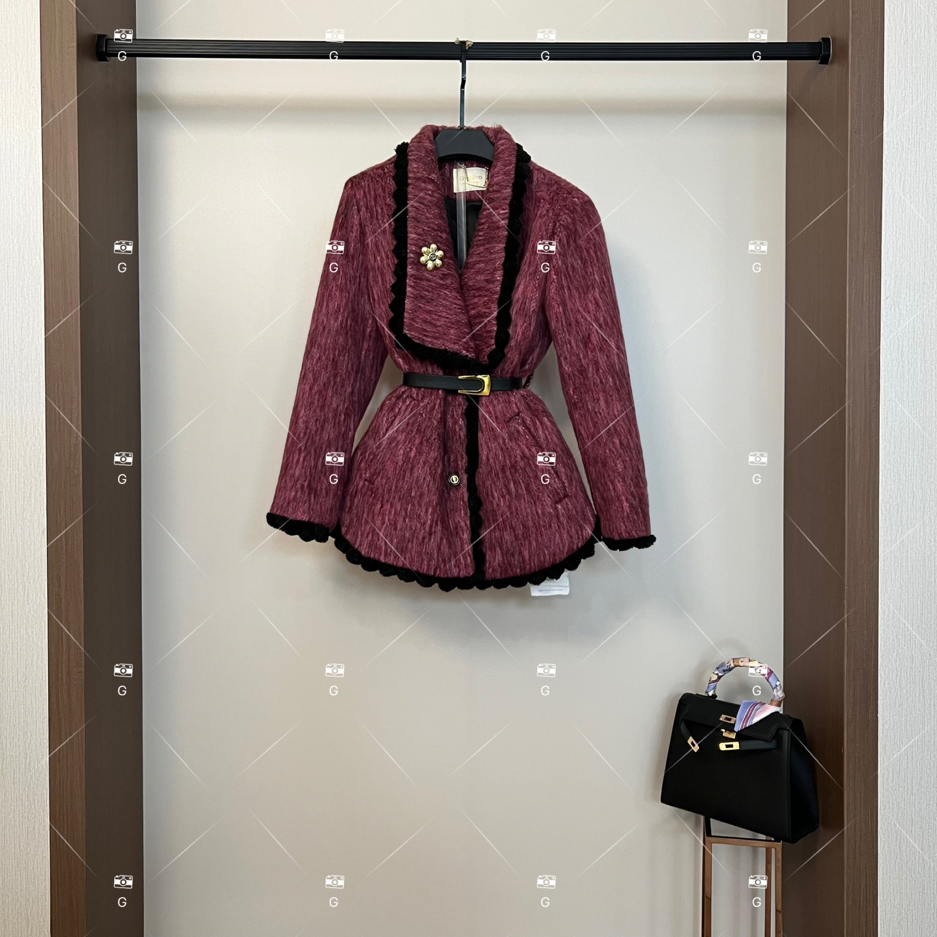 【静】秋冬气质小香风设计师中长款羽绒服蓝色轻奢女 QD-2025375