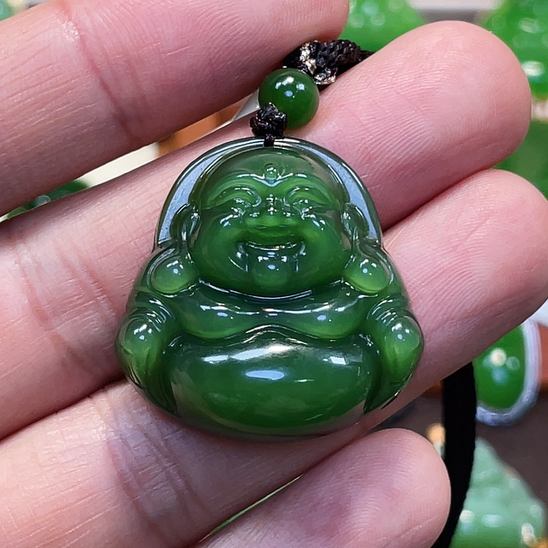 和田玉（碧玉）颈饰未镶嵌佛公30mm