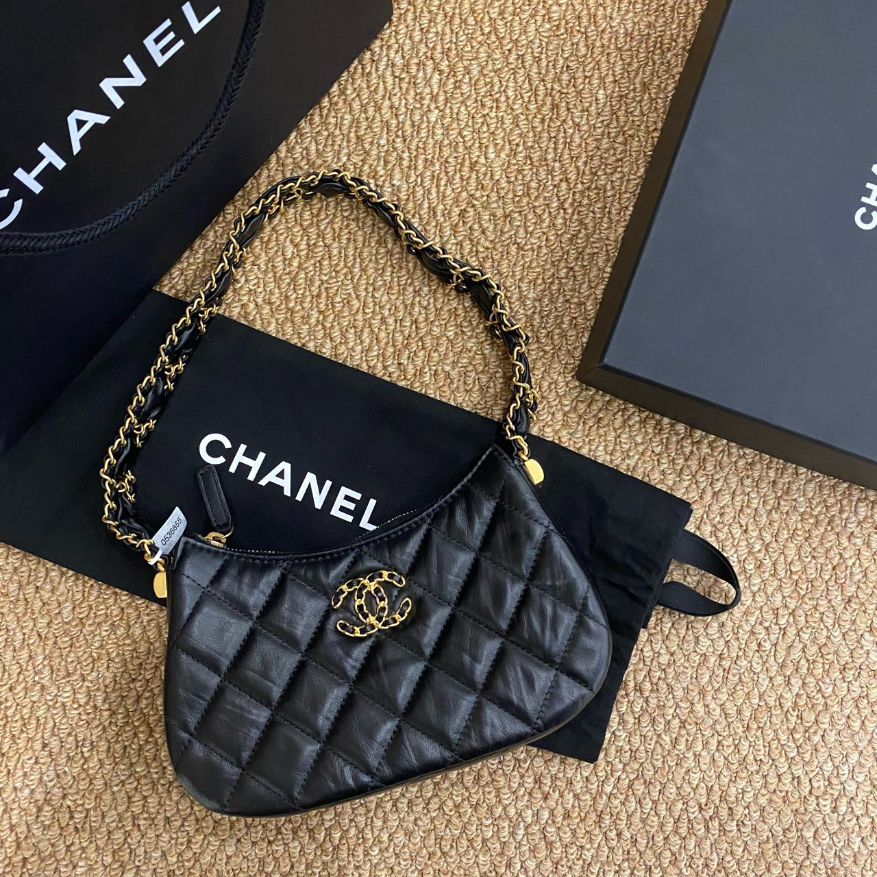 99新 Chanel/香奈儿 23k黑金hobo小号 12095708