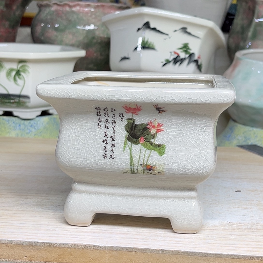 陶瓷绿植多肉微瑕花盆外口径：12*10