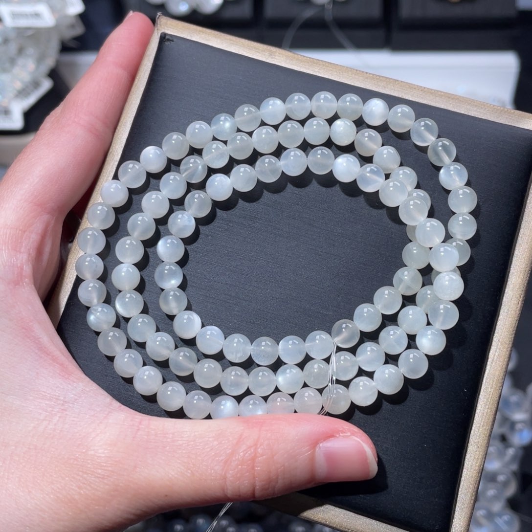 长石手链未镶嵌多圈白月光5.7mm