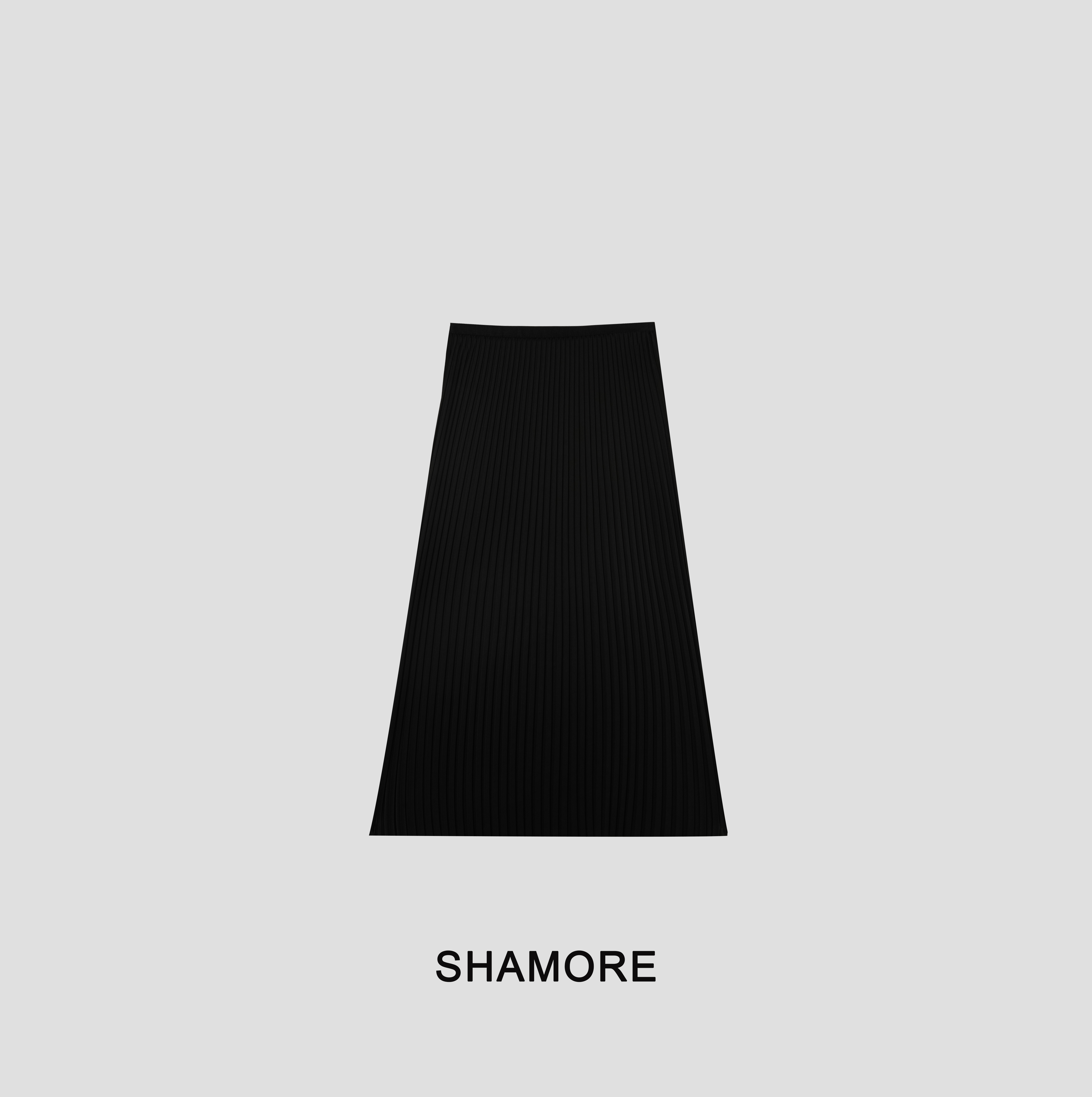 SHAMORE「瘦瘦裙」时髦别致修身显瘦百褶半身裙SM0069