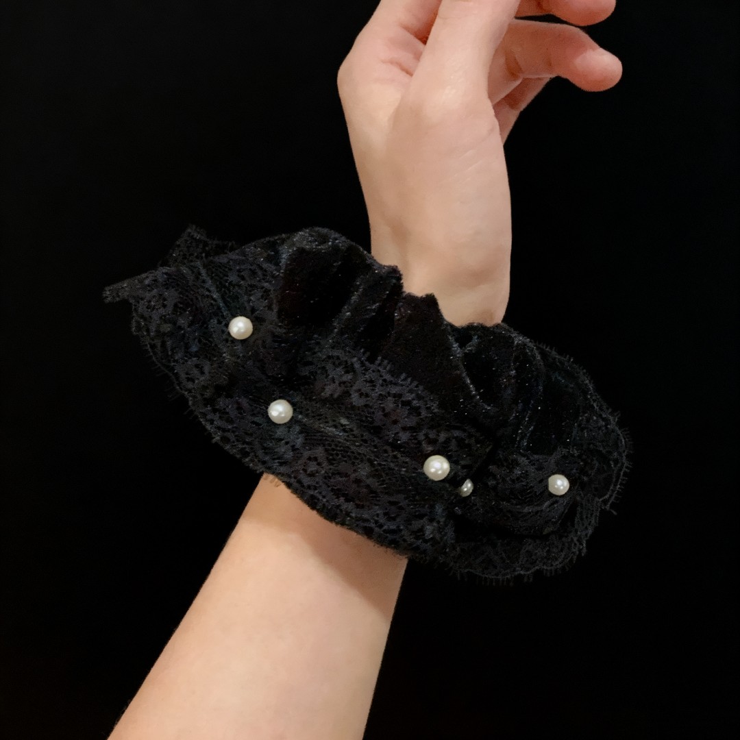 韩国蕾丝发圈精致小众设计师款发绳高弹力耐用发饰3992