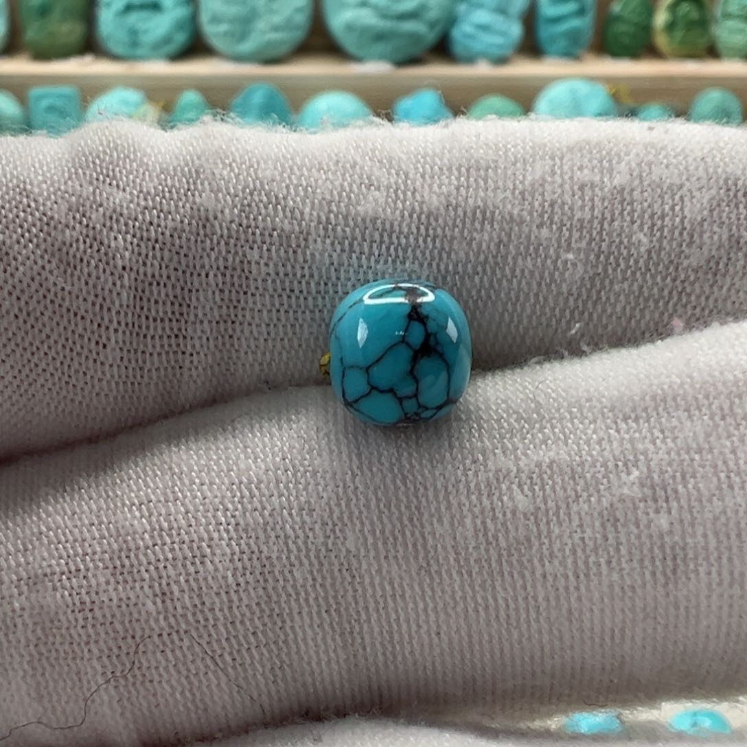 未镶嵌绿松石老型珠8x7.4mm