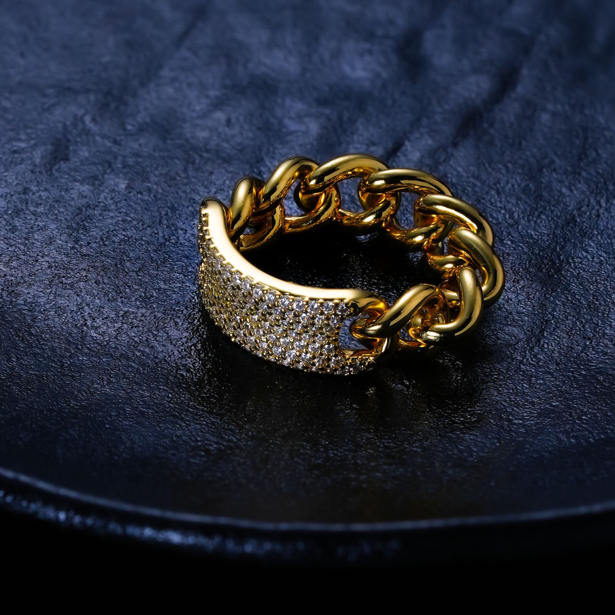 【天际线】精致气质轻百搭经典奢简约法式复古软链款DIY戒指YQ4609