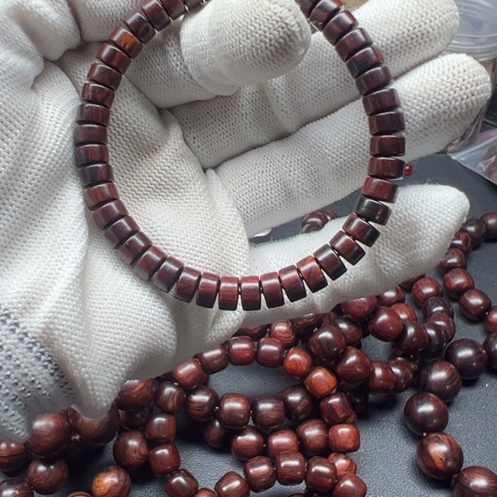 藤类木本 海南红降花梨公片珠单圈