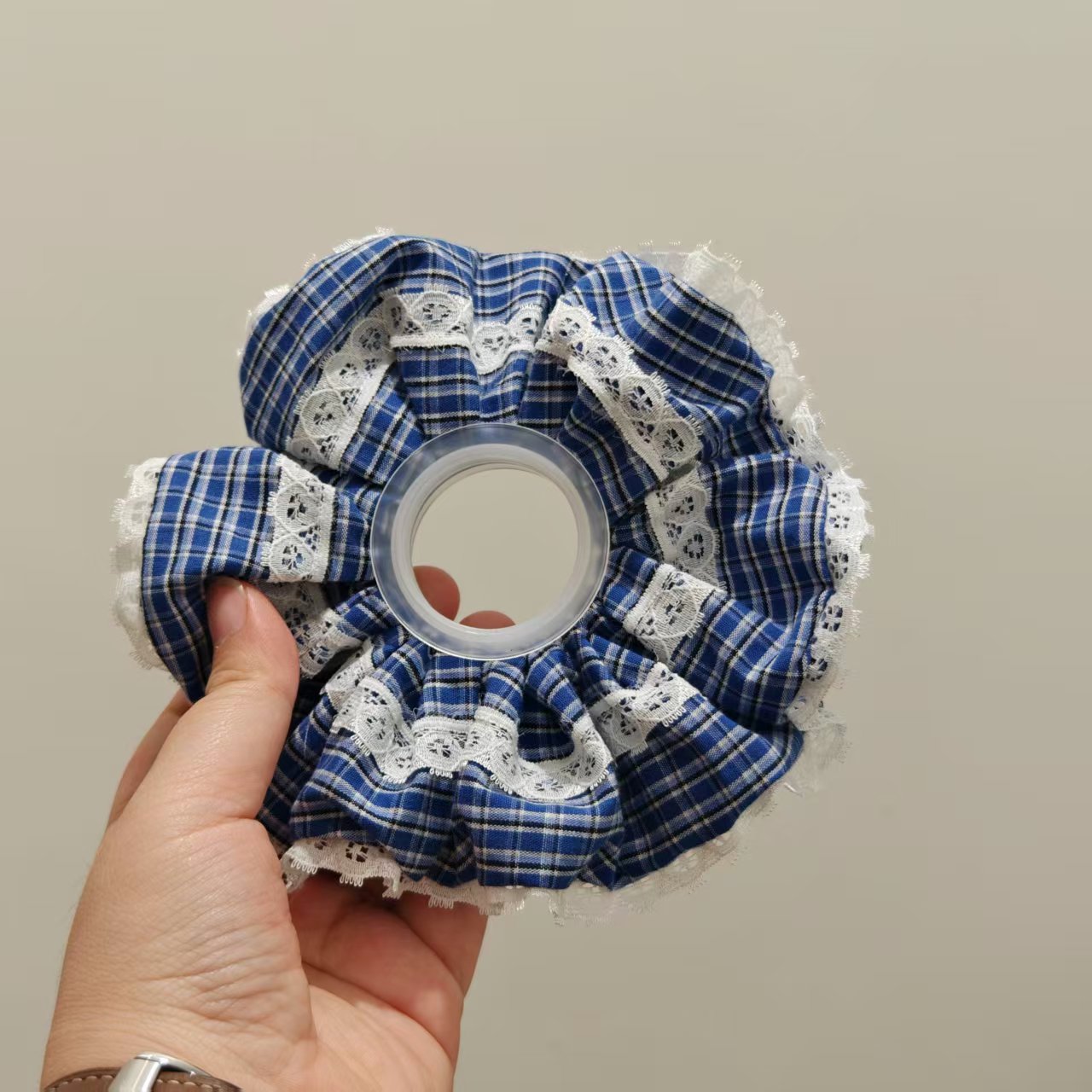 韩系蓝色大肠发圈可爱少女头饰头绳新款