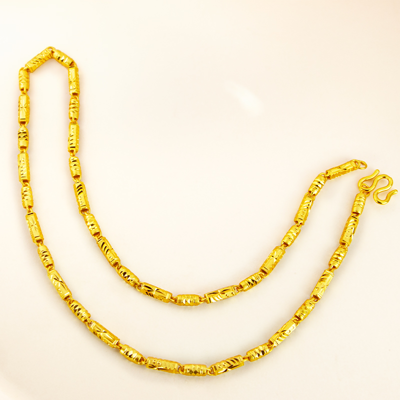 铜合金项链 新品镀金男士霸气项链仿黄金色气质大气链子时尚首饰