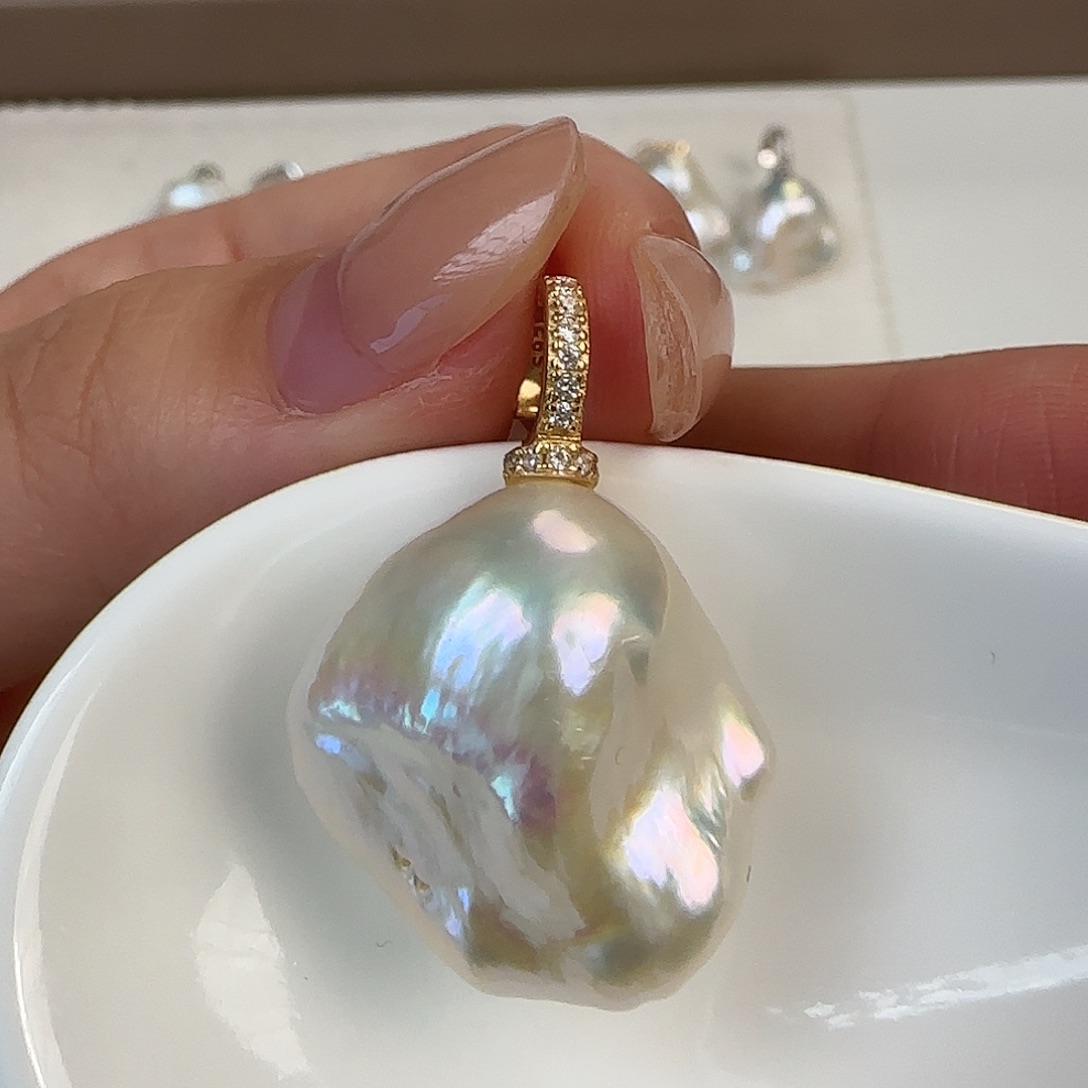 耳饰淡水珍珠银S925镶嵌