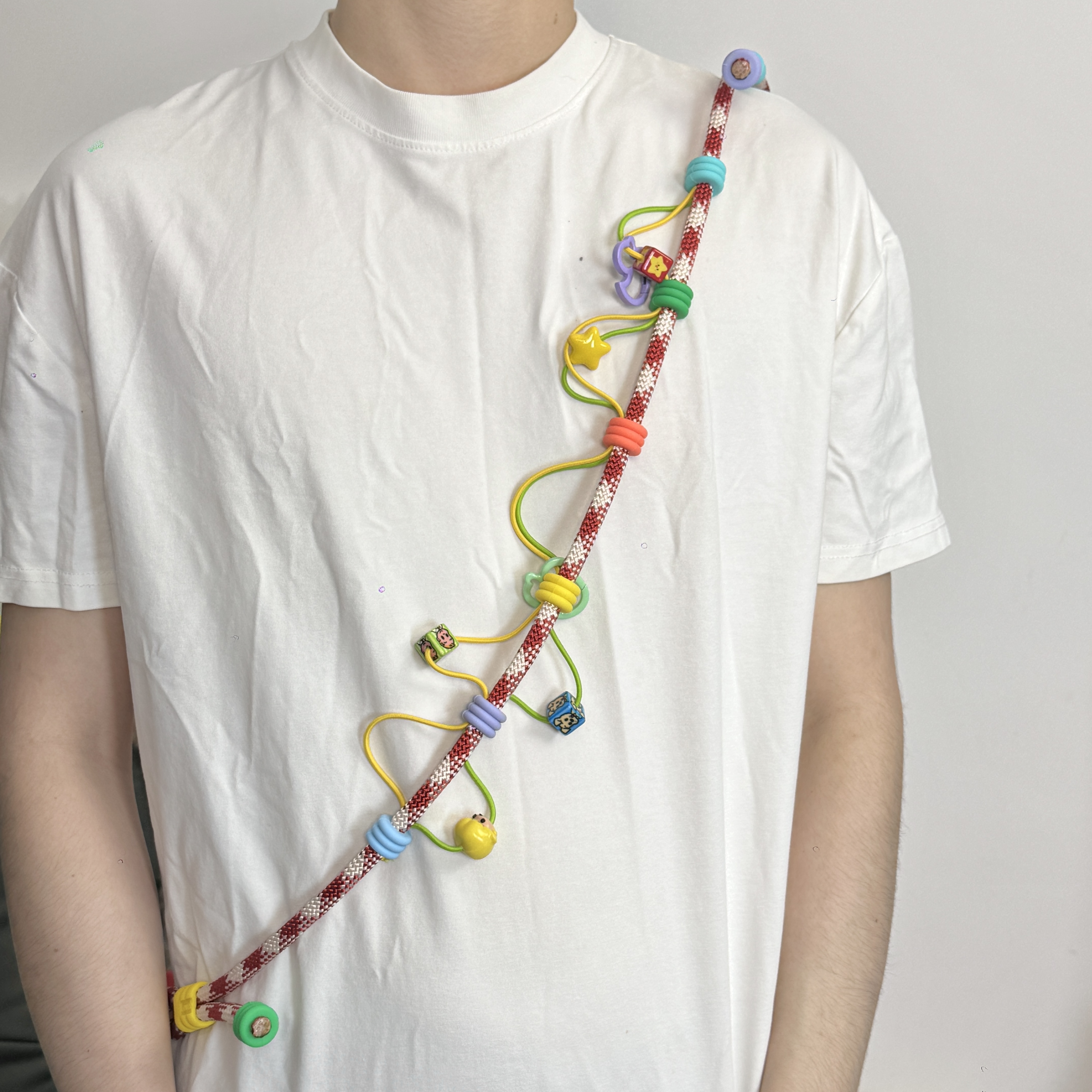 多巴胺纯手工长款斜挎手提可调节两用多彩手机挂绳户外结实防丢链