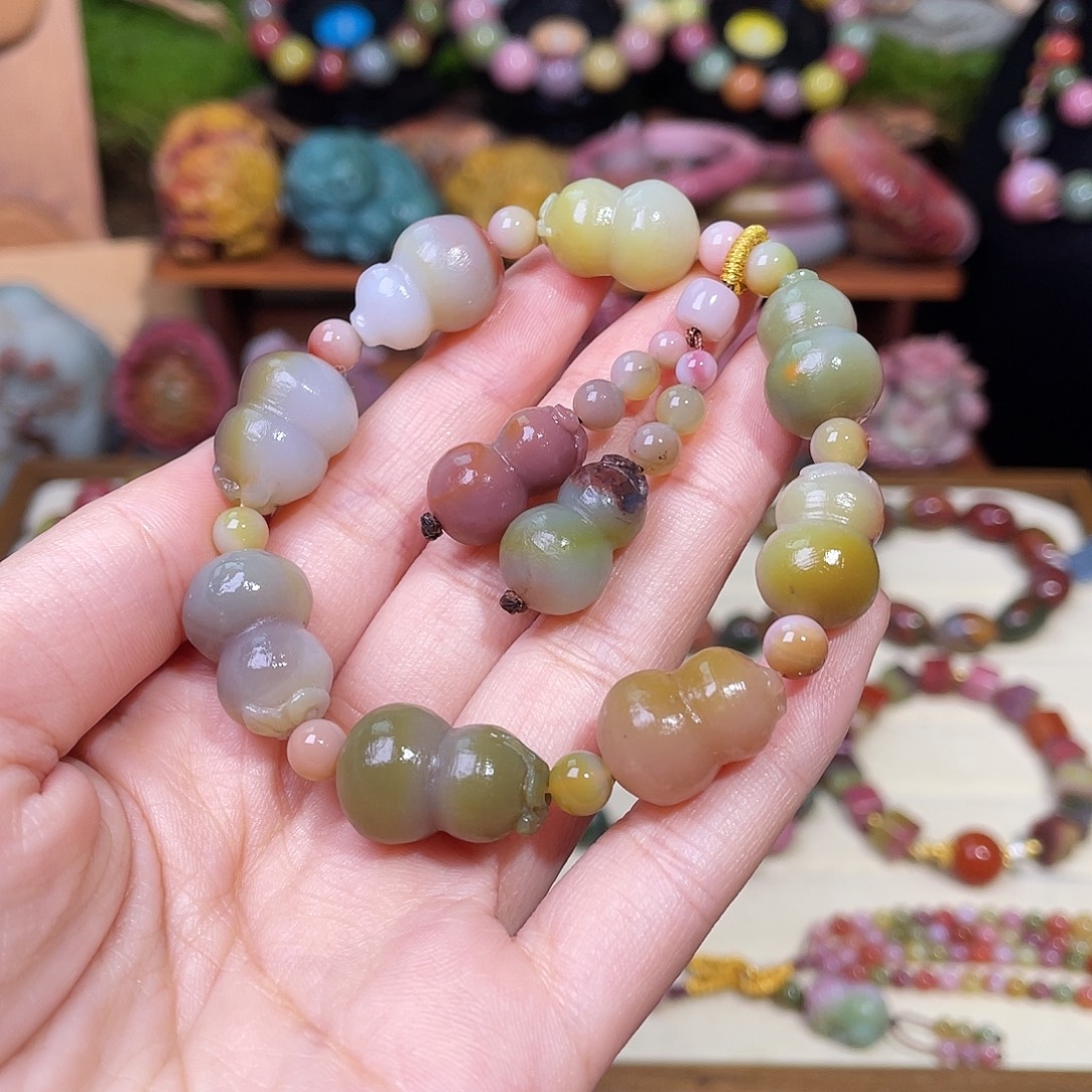 玛瑙/玉髓未镶嵌手串盐源玛瑙老矿料葫芦手串