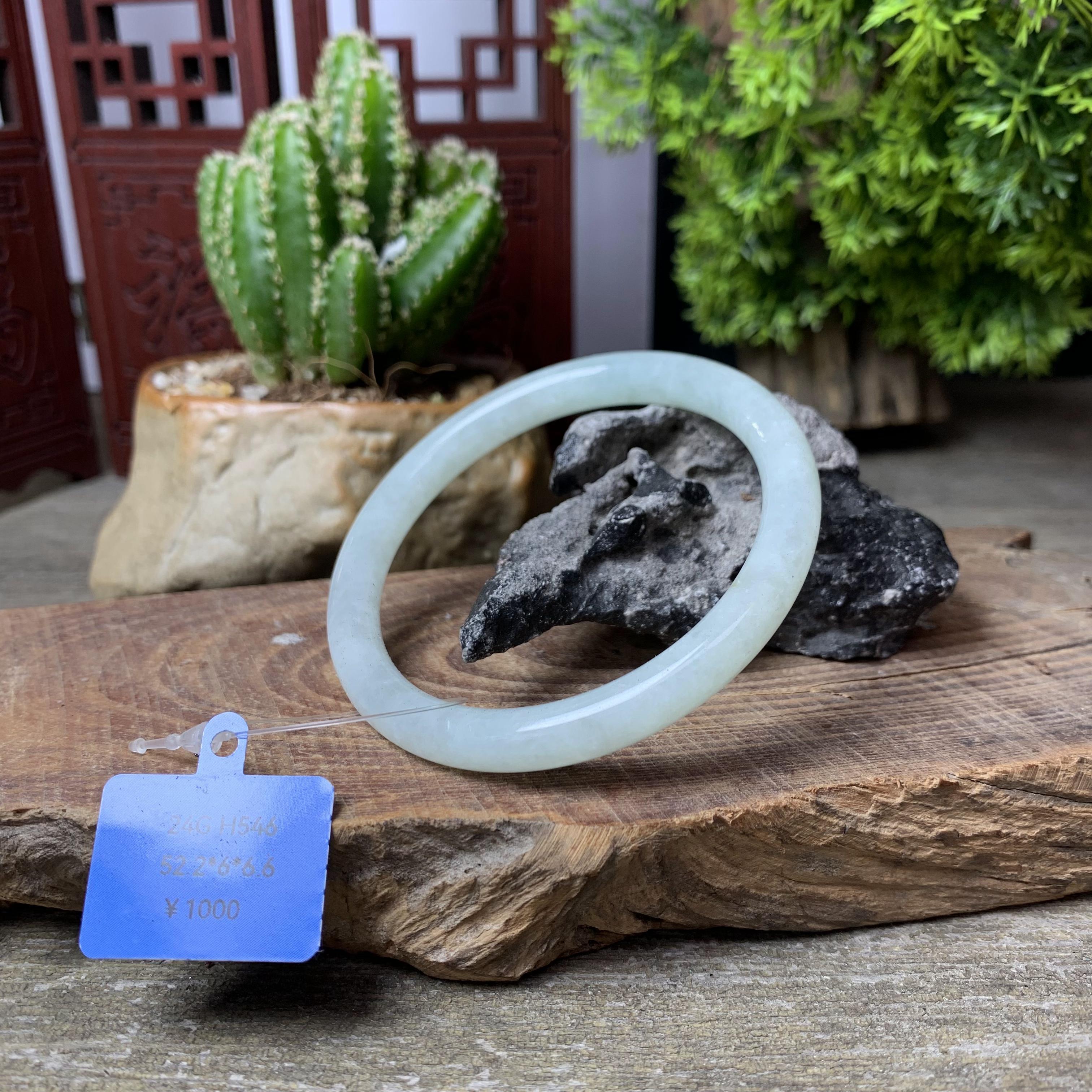 翡乘山翠天然A货缅甸翡翠圆条52MT细圆水润底色细糯天然翡翠正圈