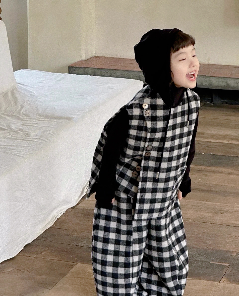 加绒格子背心➕加绒格子裤子