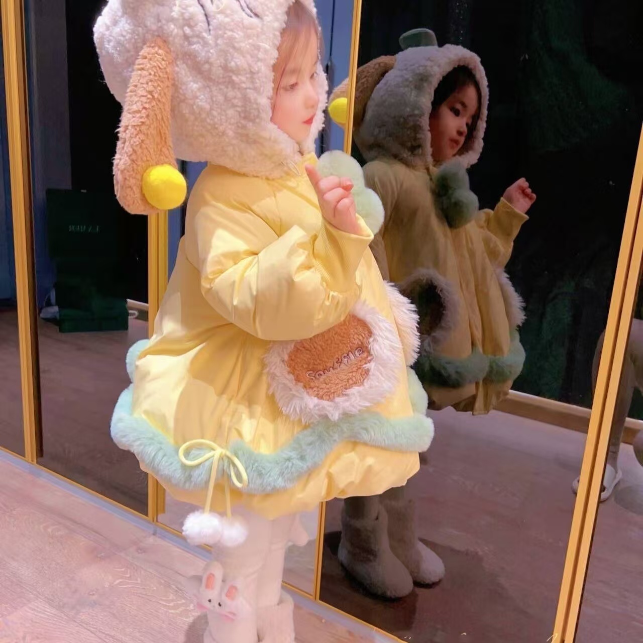 女童棉服冬季2025新款小女孩洛丽塔冬装保暖加厚棉衣洋气外套棉袄