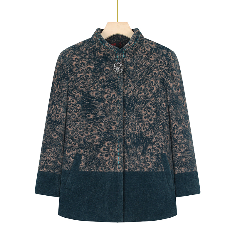 奶奶冬装加绒加厚外套老年人妈妈婚宴礼服老人老太太婆婆喜庆衣服