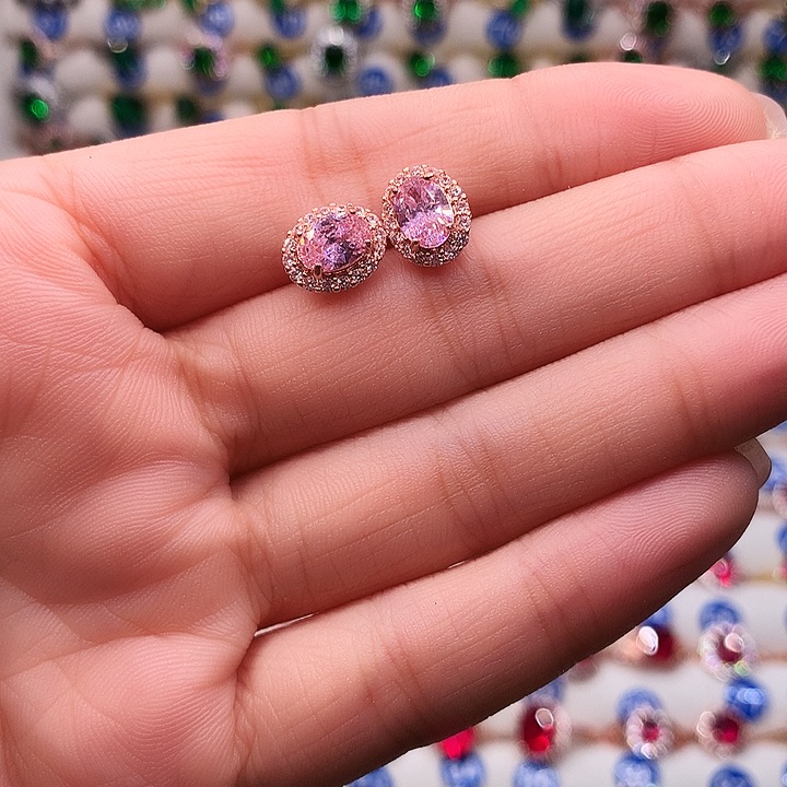 海蓝宝石耳坠银S925镶嵌11（5*7）