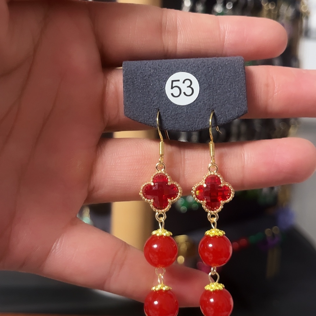 锆石纯铜925银耳饰