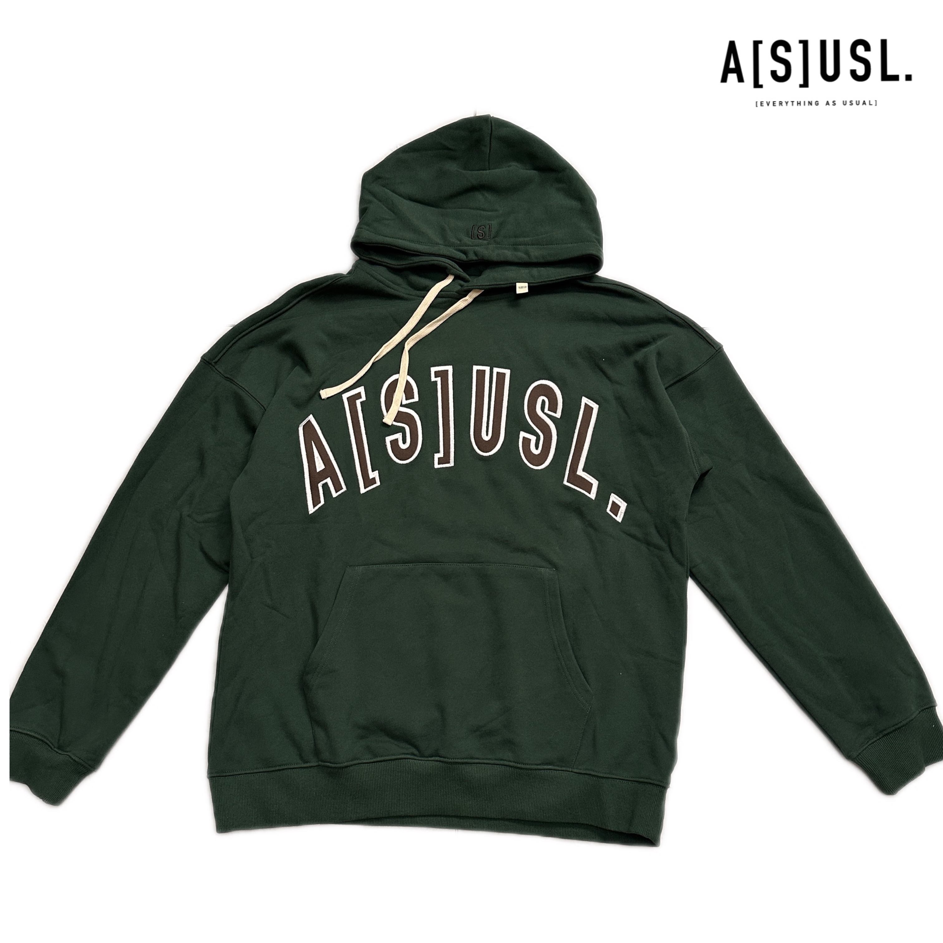 A[S]USL.秋冬连帽套头卫衣耐磨刺绣长袖上衣简约百搭日系休闲