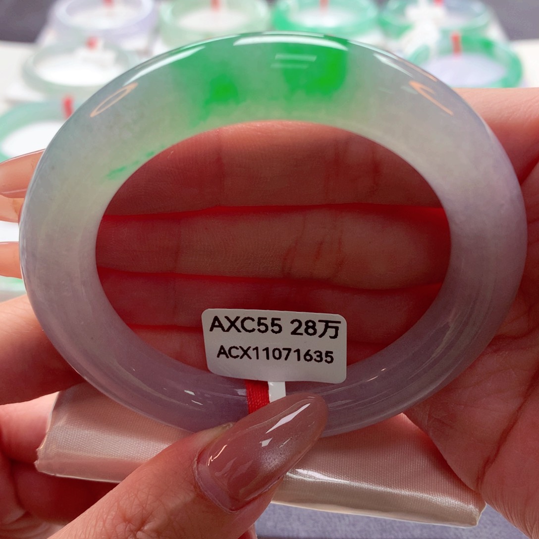 翡翠手镯未镶嵌圆条（88）7号