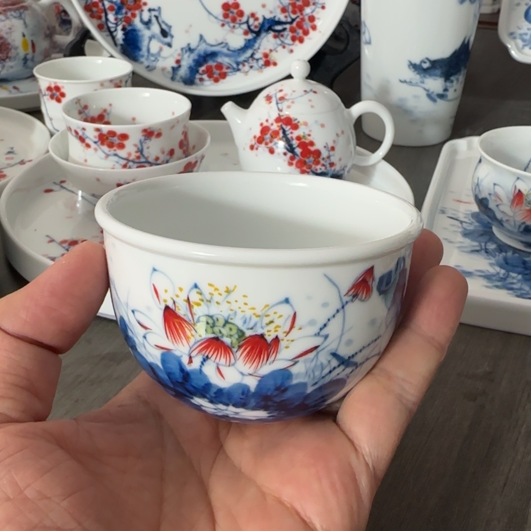 景德镇釉下青花五彩手绘