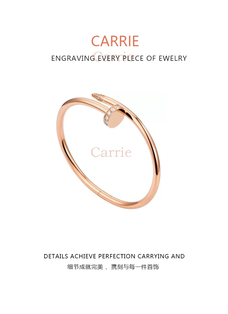 合金手镯 【Carrle轻奢】头尾钻钉子百搭时尚手镯