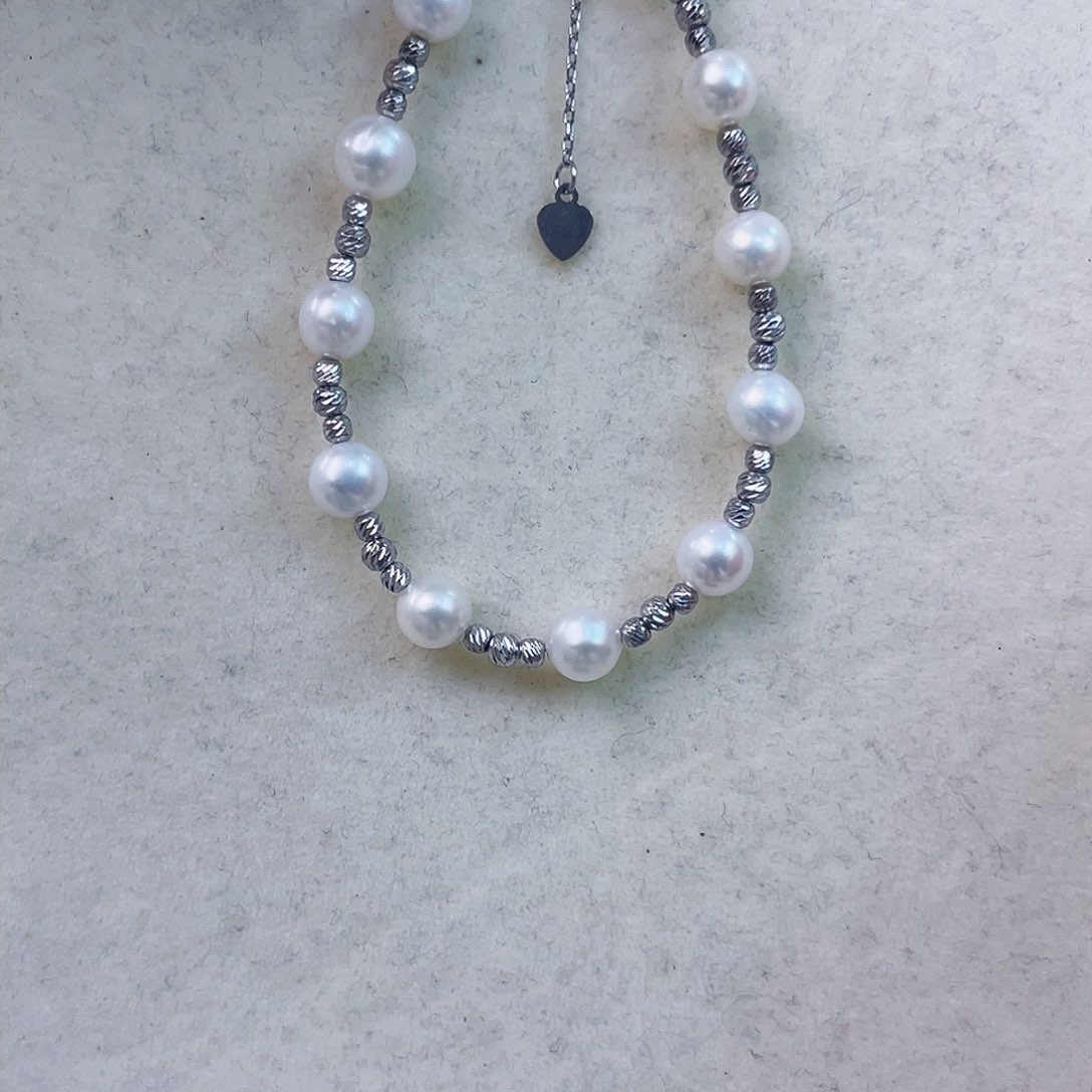 淡水珍珠手链银S925镶嵌