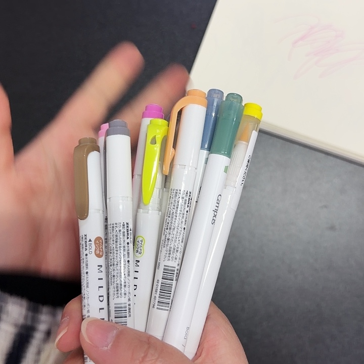 日本进口荧光笔10支111