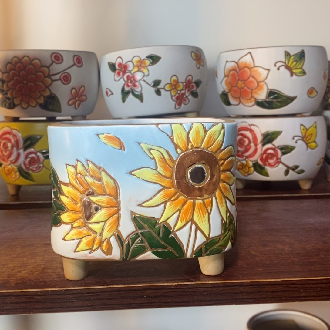 红陶韩式多肉植物花盆