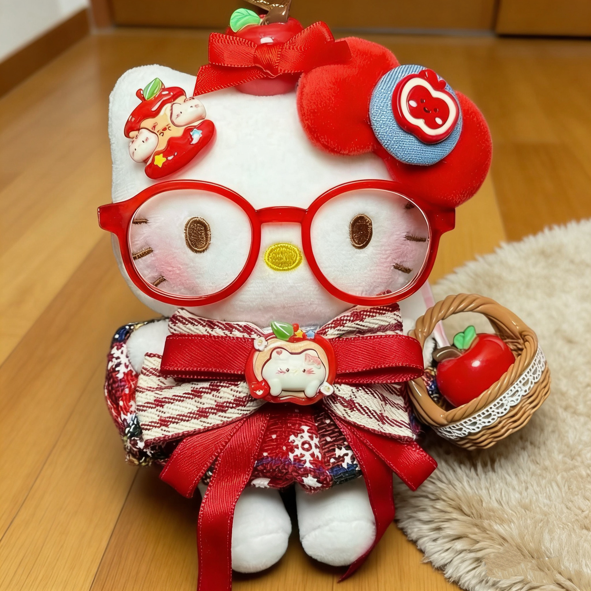 【平安果挂件】正版HelloKitty平安夜圣诞包包挂件毛绒玩偶礼物女生