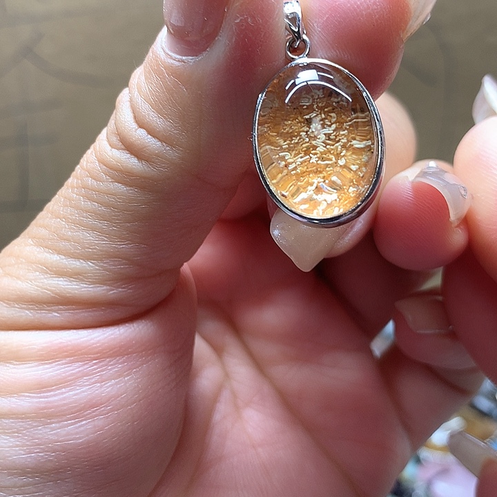 水晶水晶吊坠银S925镶嵌