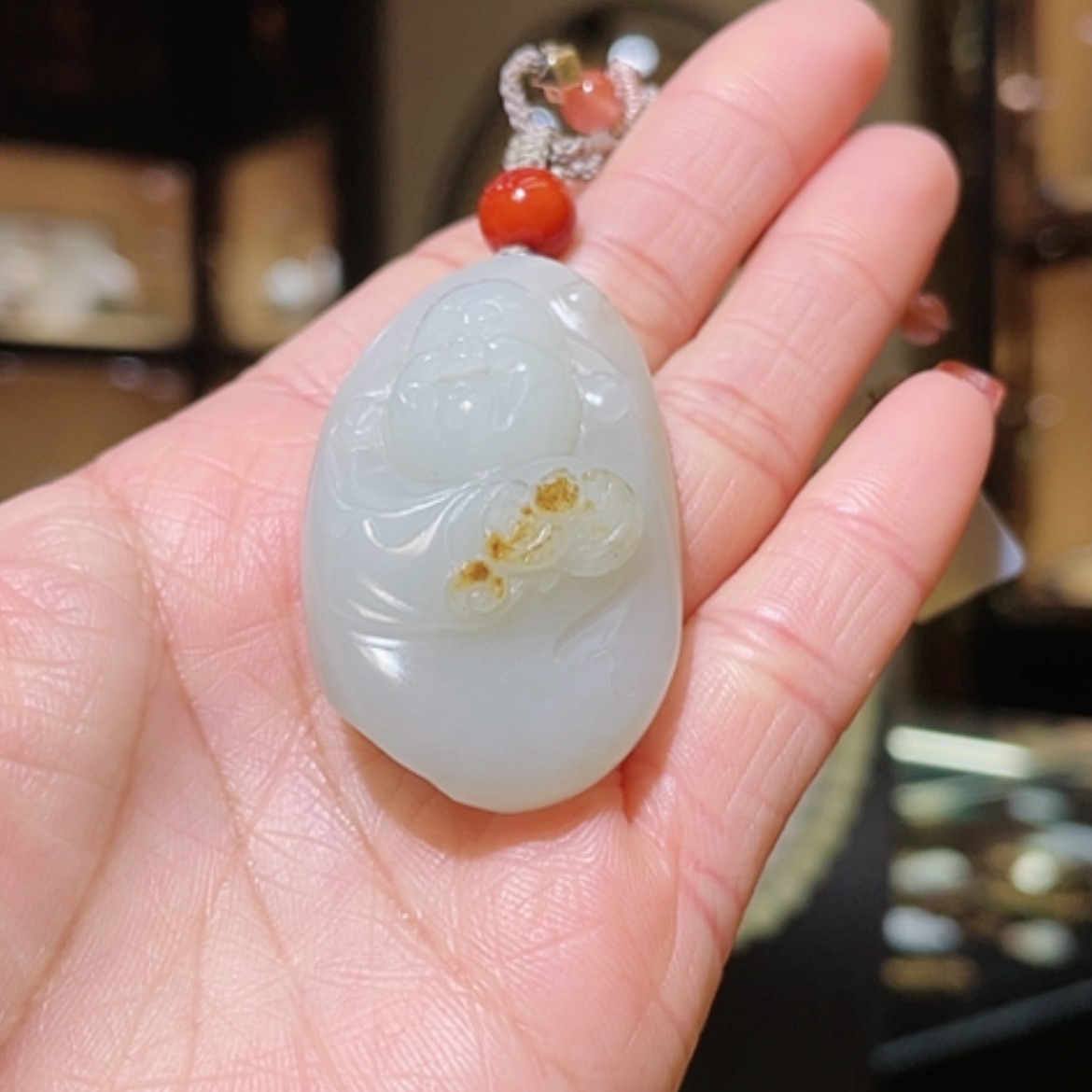 【闪购商品】和田玉颈饰未镶嵌佛引福来