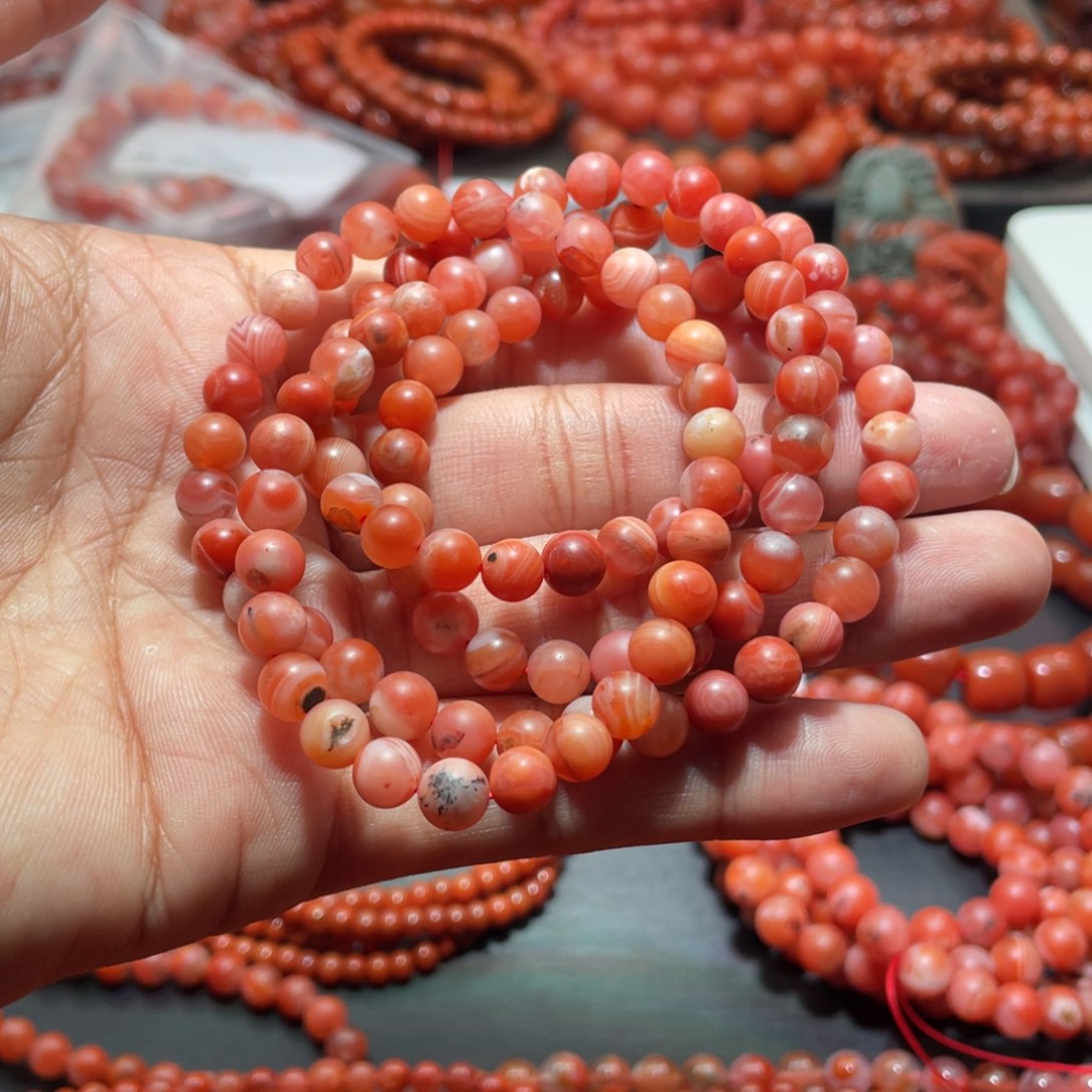 南红玛瑙手链未镶嵌