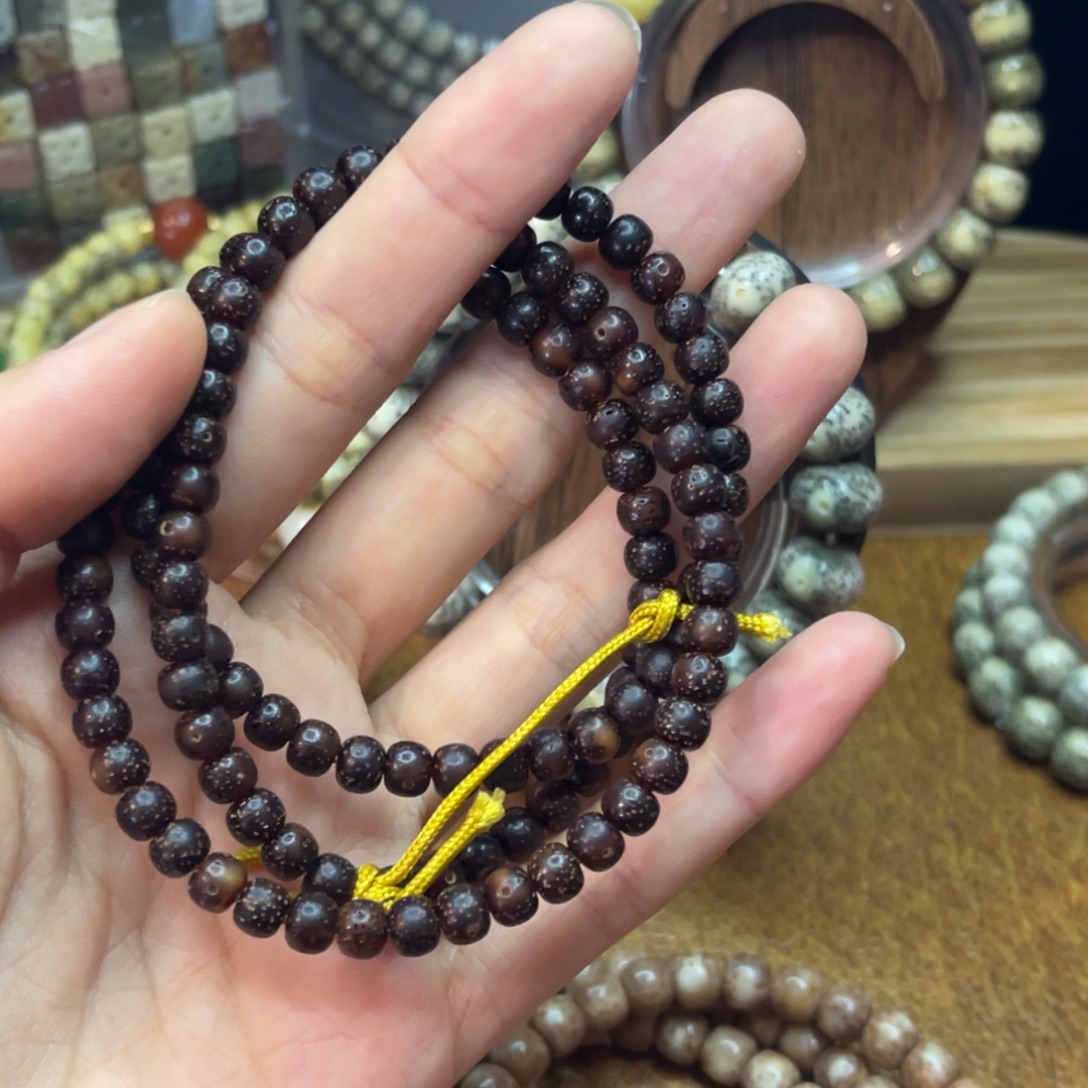 我***高星月菩提吊坠星月黑金108