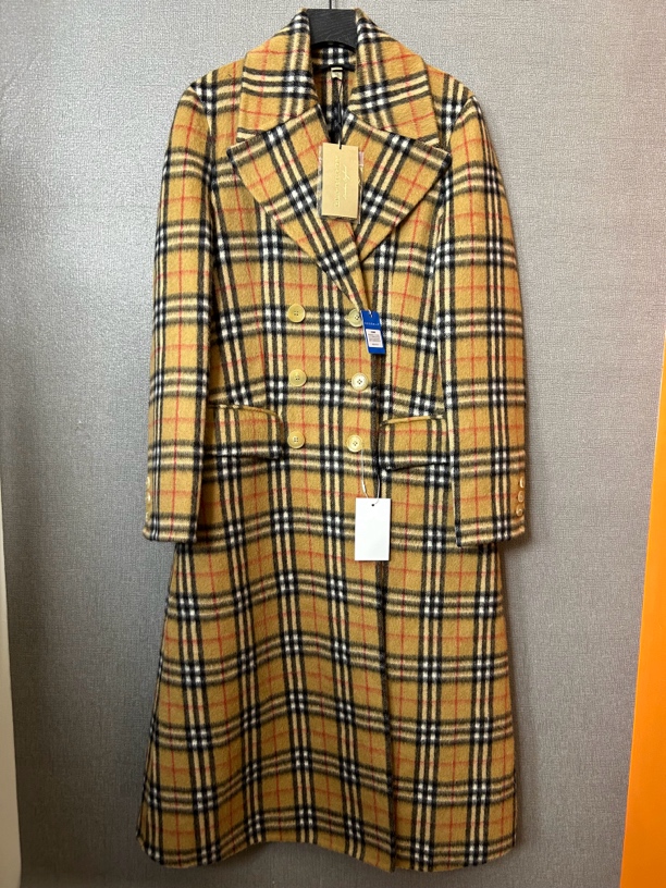 99新 BURBERRY/博柏利 格纹大衣外套