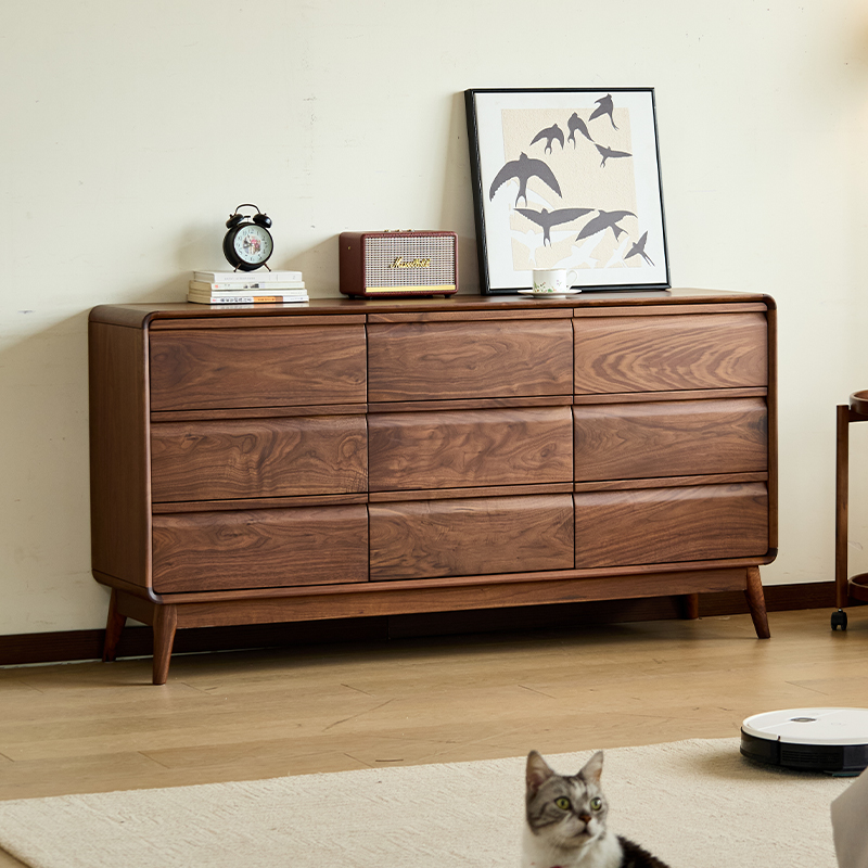 北美黑胡桃木九斗柜180*40*84