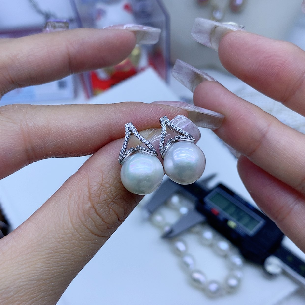 【闪购商品】淡水珍珠耳饰银S925镶嵌