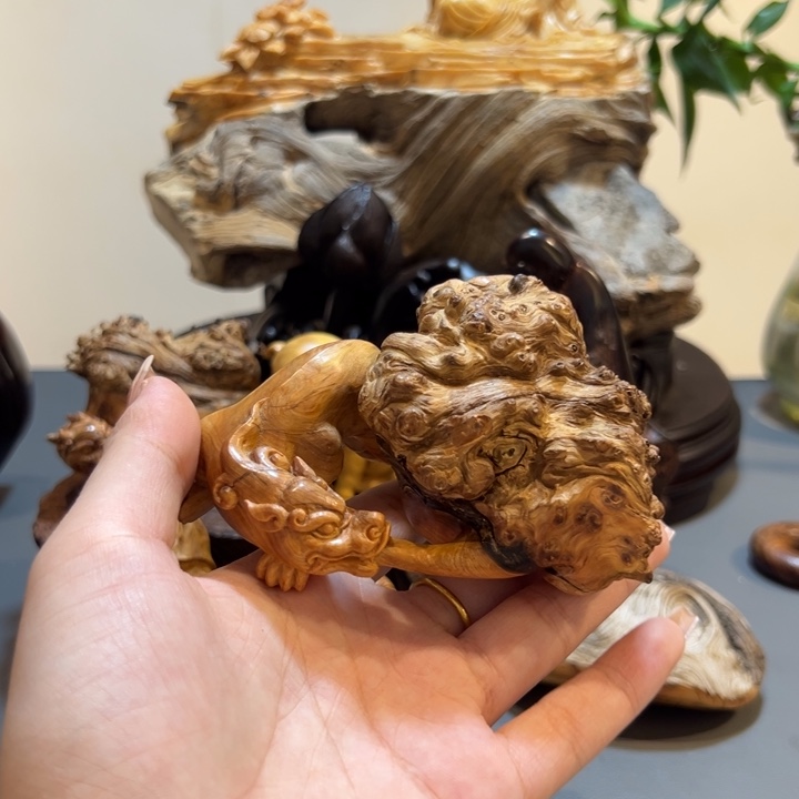 热***人木崖柏留疤龙摆件摆