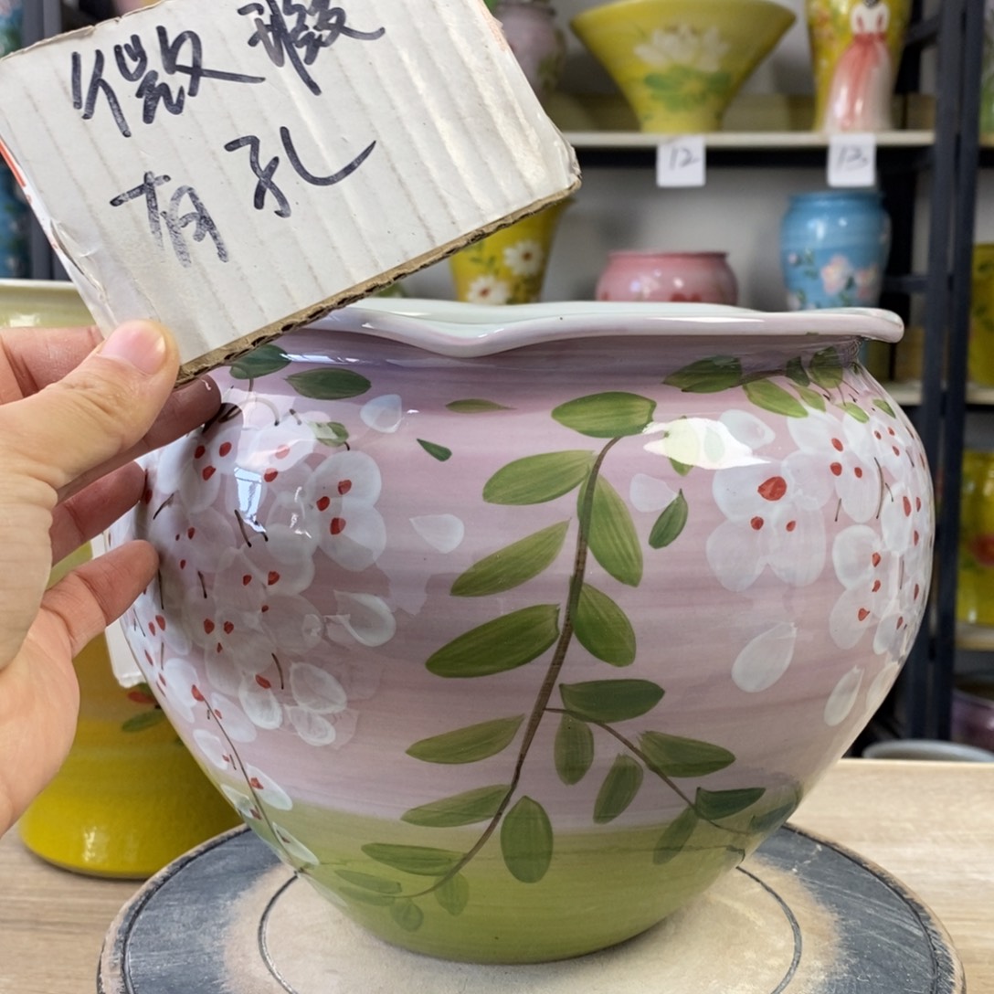景德镇手工手绘陶瓷花盆
