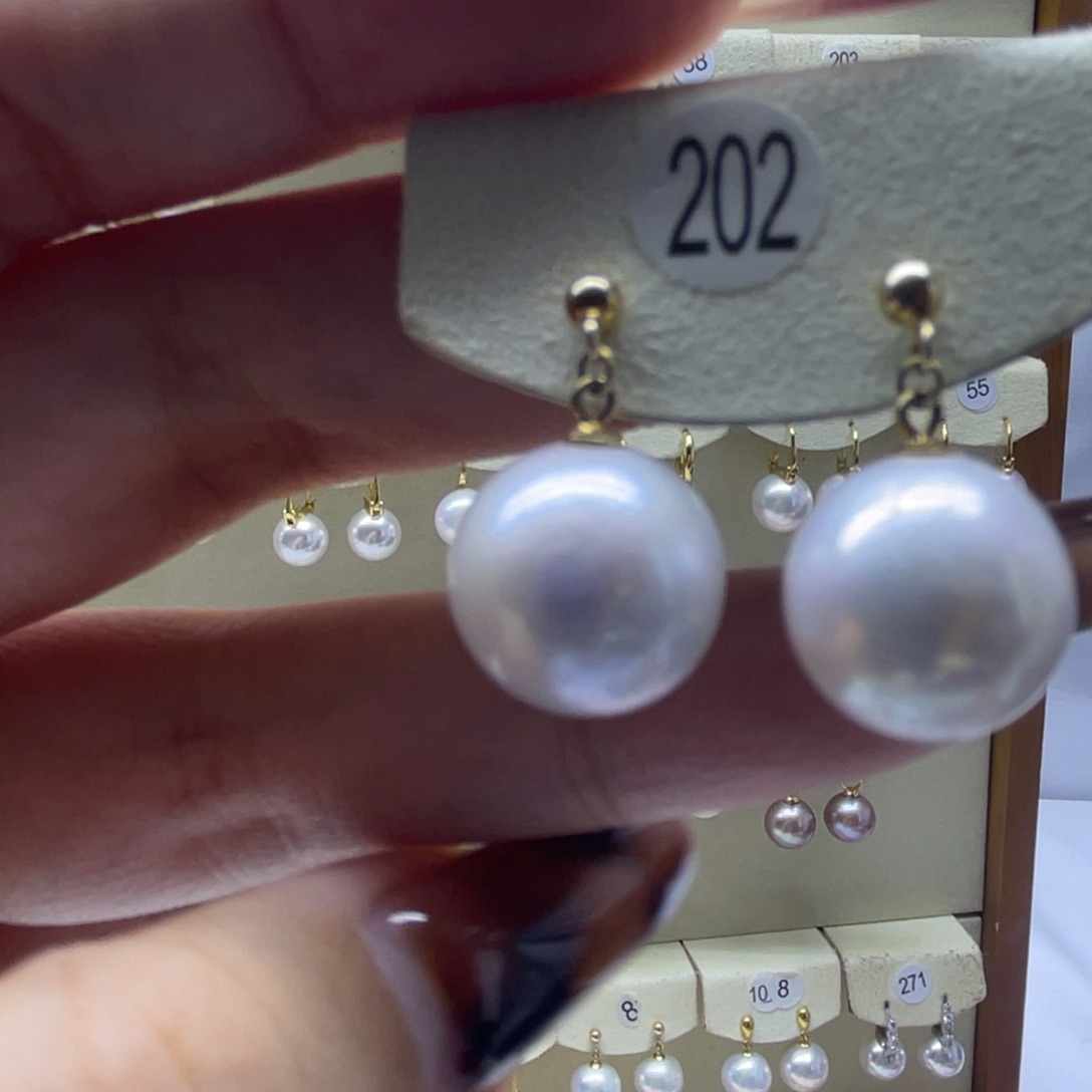 淡水珍珠耳饰银S925镶嵌