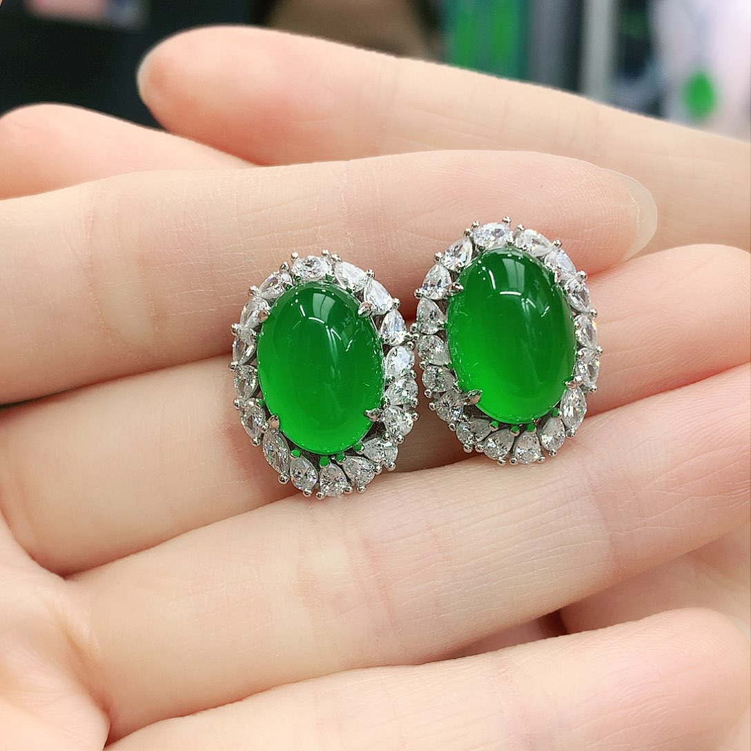 银S925镶嵌耳坠玛瑙/玉髓