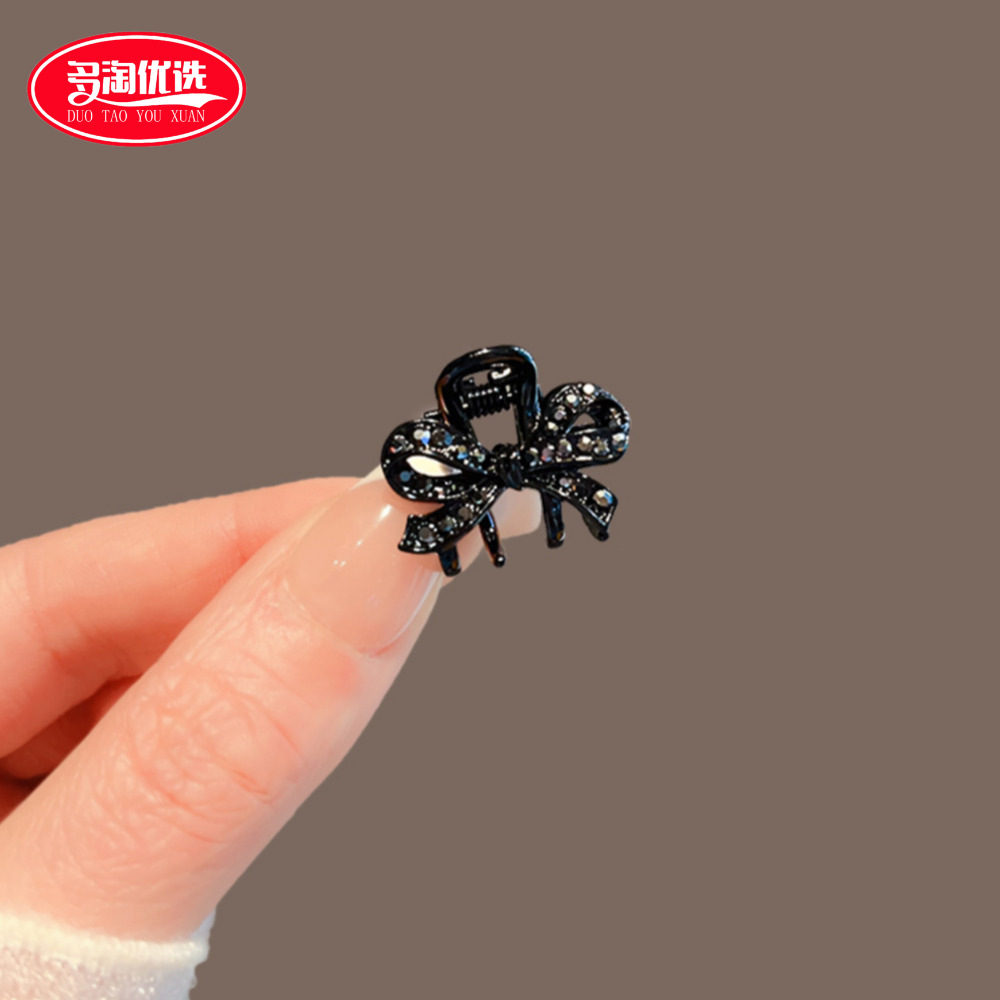 精致韩式结两个装水钻侧边前额发饰公主树叶刘海夹子小发夹头发卡