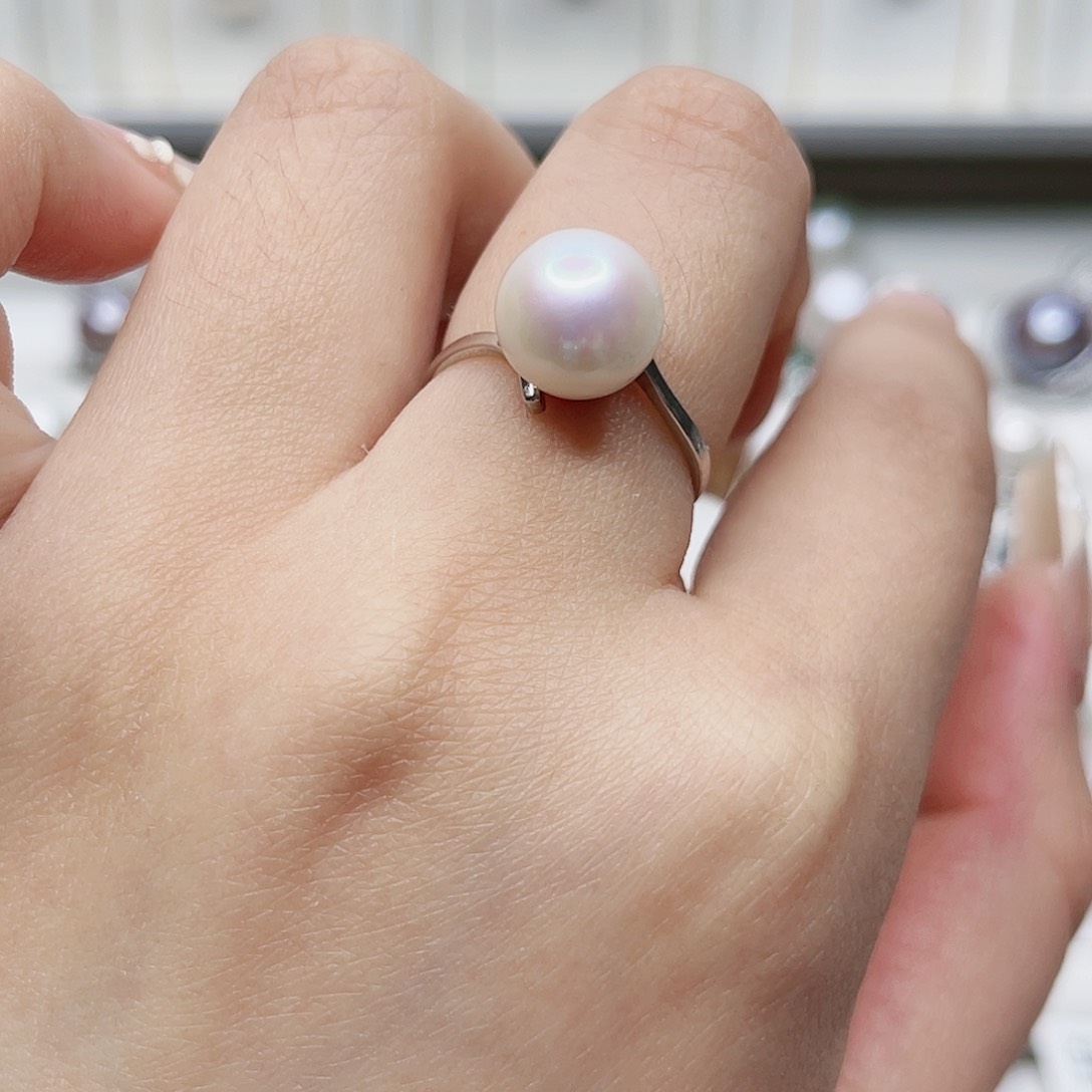淡水珍珠戒指银S925镶嵌
