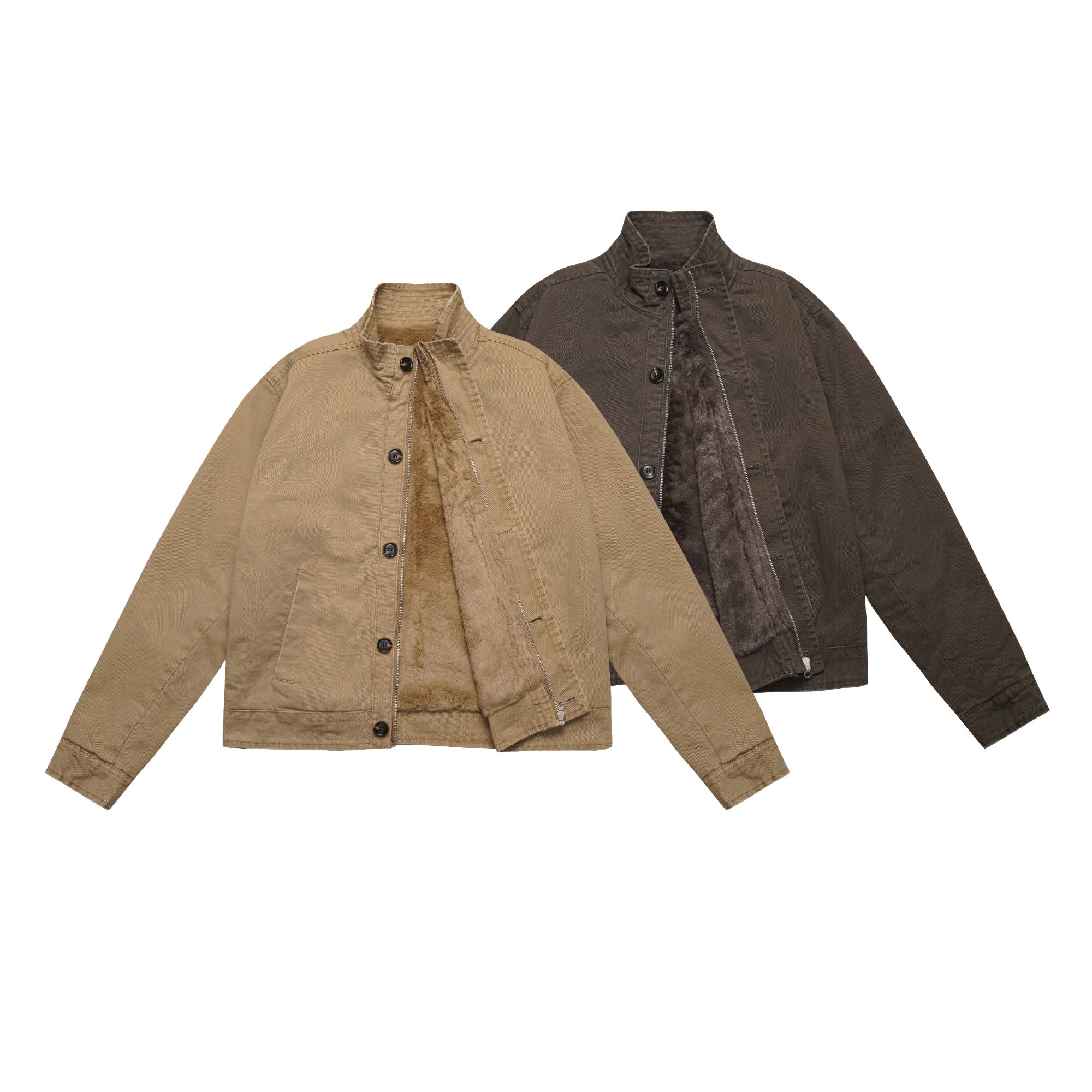 【韩仔】冬季座山雕宽松百搭男女立领飞行夹克棉服加绒boxy工装外套