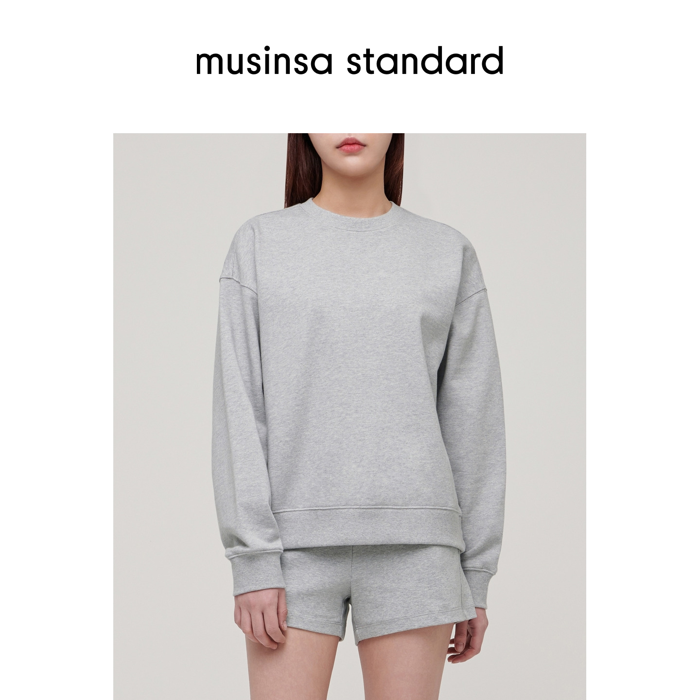 韩国25秋冬女士时尚纯色多色廓形宽松圆领卫衣musinsa standard